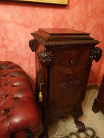 colonna porta oggetti in mogano di cuba dell'800