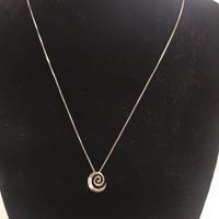 Collana in oro bianco massiccio 18 Kt. e Diamanti 