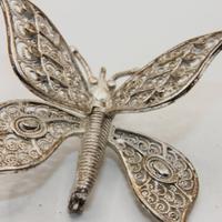 Spilla farfalla Vintage filigrana argento