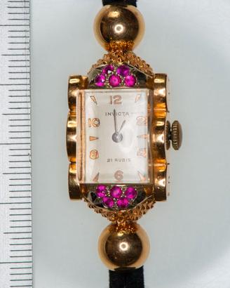 orologio donna INVICTA vintage 18K e 21 Rubis