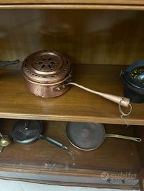 Antico scaldaletto in rame traforato -  fine ‘800