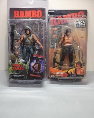 Coppia di Action Figure Rambo Stallone Neca