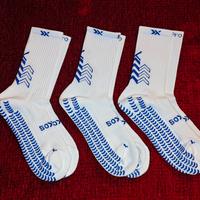 3 paia di soxpro bianchi e blu nuovi con bustina