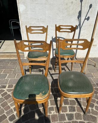 Set 4 sedie anni ‘50 stile Pirelli Sapsa