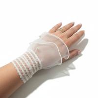 Maniche/polsini decorativi elasticizzati in tulle 