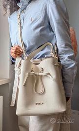 Borsa secchiello Furla colore panna