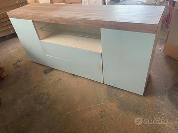 Porta tv colore legno naturale e bianco NUOVO