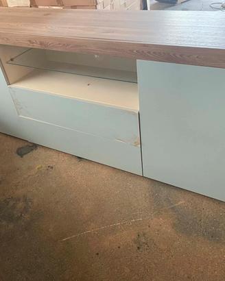 Porta tv colore legno naturale e bianco NUOVO