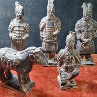5 statuette cinesi in terracotta 
