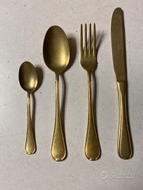 Servizio posate per 6 persone dorato Morinox