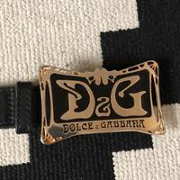 Cintura pelle nera Dolce&Gabbana con fibbia logo
