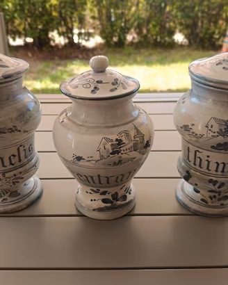 trittico vasi ceramica farmacista alberello 