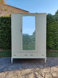 MOBILE ARMADIO SPECCHIERA CASSETTIERA LEGNO VERDE