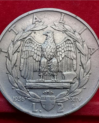 1936 rara 2 lire impero