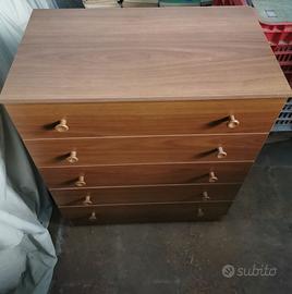 Cassettiera color noce/ciliegio - mobile porta TV