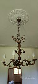 Lampadario vintage brunito 5 luci