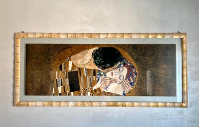 Quadro Klimt 70 x 160 su vetro cornice artigianale