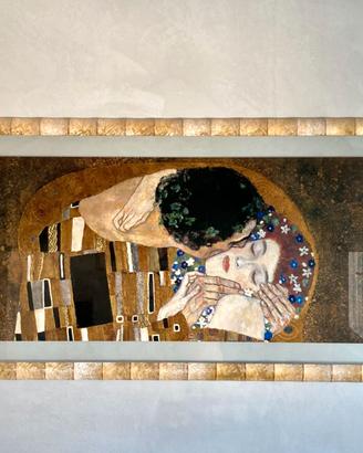 Quadro Klimt 70 x 160 su vetro cornice artigianale