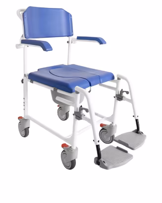 Sedia a rotelle specifica per utilizzo in bagno