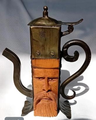  scultura in legno e ferro battuto  pezzo unico 