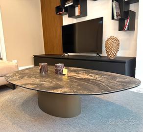 Tavolino design vetroceramica effetto marmo Pavia
