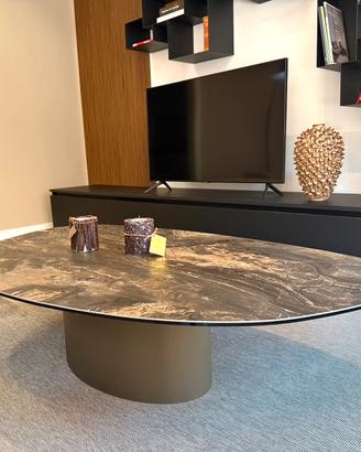 Tavolino design vetroceramica effetto marmo Pavia