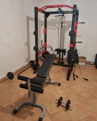 Attrezzatura Body Building Panca, Pesi, Power Rack