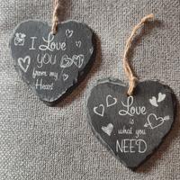 Decorazione in ardesia a cuore 10x10