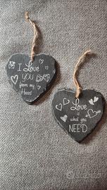 Decorazione in ardesia a cuore 10x10