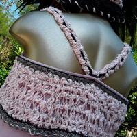 Abito Prendisole rosa  corpetto uncinetto  bijoux