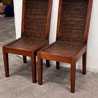 6 sedie in mogano massello e bambù – stile colonia