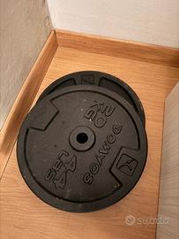 Dischi palestra 25mm  5, 10, 15, 20kg,rastrelliera