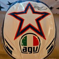 Casco moto AGV Marco Lucchinelli autografato 