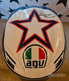 Casco moto AGV Marco Lucchinelli autografato 