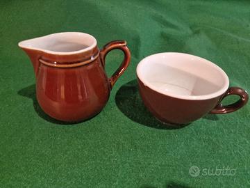 Set colazione ceramica rustica lattiera tazza