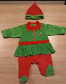 Tutina natalizia Elfo di Natale 62-68cm