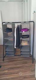 appendiabiti, armadio a giorno, guardaroba