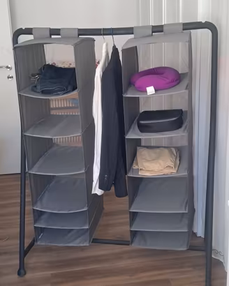 appendiabiti, armadio a giorno, guardaroba