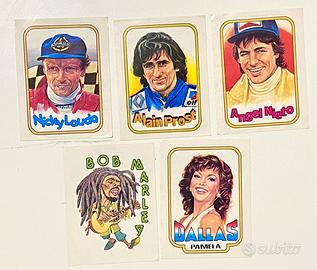 5 figurine Panini stickers anni 80 rare