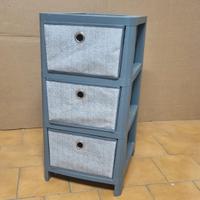 cassettiera in PVC con cassetti in tessuto rigido