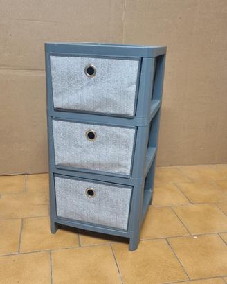 cassettiera in PVC con cassetti in tessuto rigido