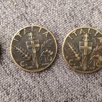 3 monete da 10 centesimi 1940-1941 serie Impero