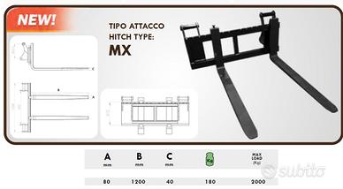 Forca a pallet per minipale con attacco mx