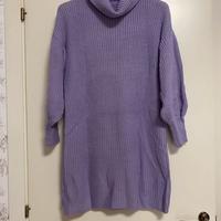 Abito maglione collo arrotolato spalle cadenti