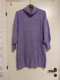 Abito maglione collo arrotolato spalle cadenti