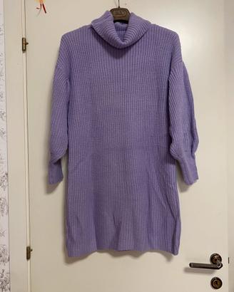 Abito maglione collo arrotolato spalle cadenti