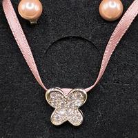 Parure ragazzina in raso e argento perle zirconi