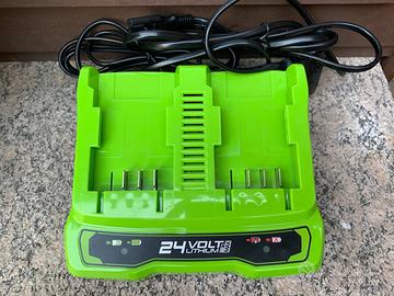 Caricabatterie doppio Greenworks - 24v