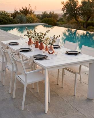 Tavolo Da Giardino Allungabile Alluminio Bianco