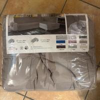 Copri divano tortora 195 cm + penisola 75 cm